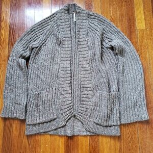 Free People Blossom Cardi Womens Medium Open Front Chunky Rib Cardigan Sweater